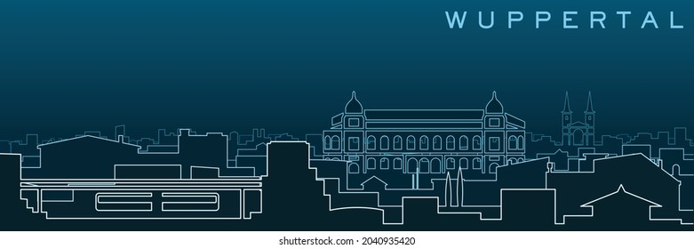 Wuppertal Multiple Lines Skyline and Landmarks