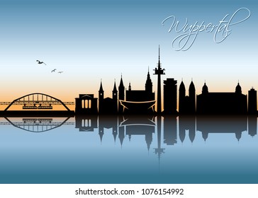 Wuppertal skyline - Germany - vector illustration