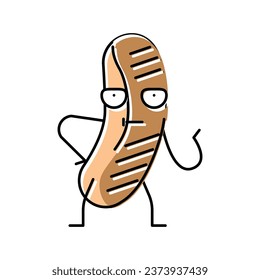 wurst meat character color icon vector. wurst meat character sign. isolated symbol illustration