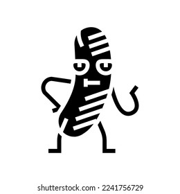 wurst meat character glyph icon vector. wurst meat character sign. isolated symbol illustration