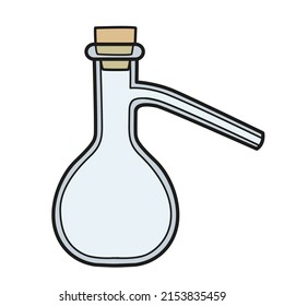 Wurtz flask or side-arm flask color variation for coloring page on white background