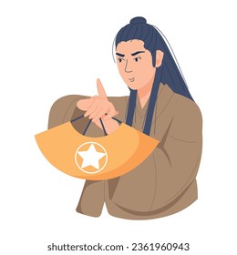 Ilustración de estilo plano de un fan de Wushu 