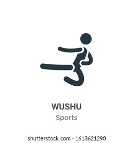 Wushu glyph icon vector on white background. Flat vector wushu icon symbol sign from modern sports collection for mobile concept and web apps design.