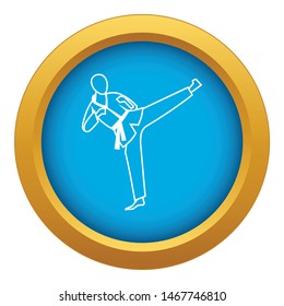 Wushu master icon blue vector isolated on white background for any design