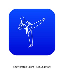 Wushu master icon digital blue for any design isolated on white vector illustration