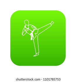 Wushu master icon digital green for any design isolated on white vector illustration