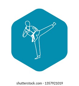 Wushu master icon in simple style isolated on white background