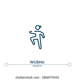 icono del vector de contorno de wushu. ilustración de elemento simple. ícono del contorno de wushu del concepto de deporte. se puede usar para web y móvil
