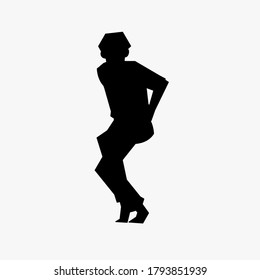 Wushu stance silhouette icon. Sport position illustration. Wushu position isolated on white