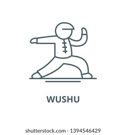 Wushu vector line icon, linear concept, outline sign, symbol