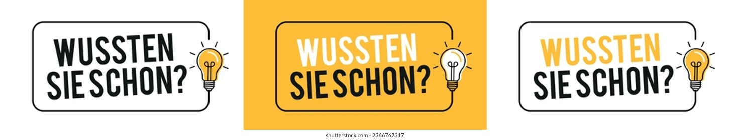 Wussten Sie schon?, Did you know? in German