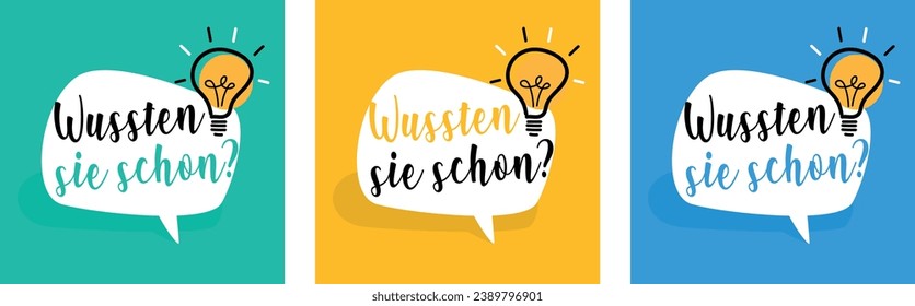 Wussten Sie schon?, did you know? in German