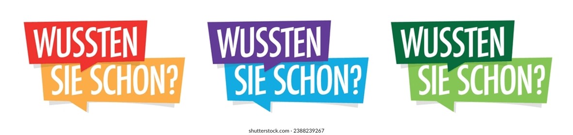 Wussten Sie schon?, Did you know in German