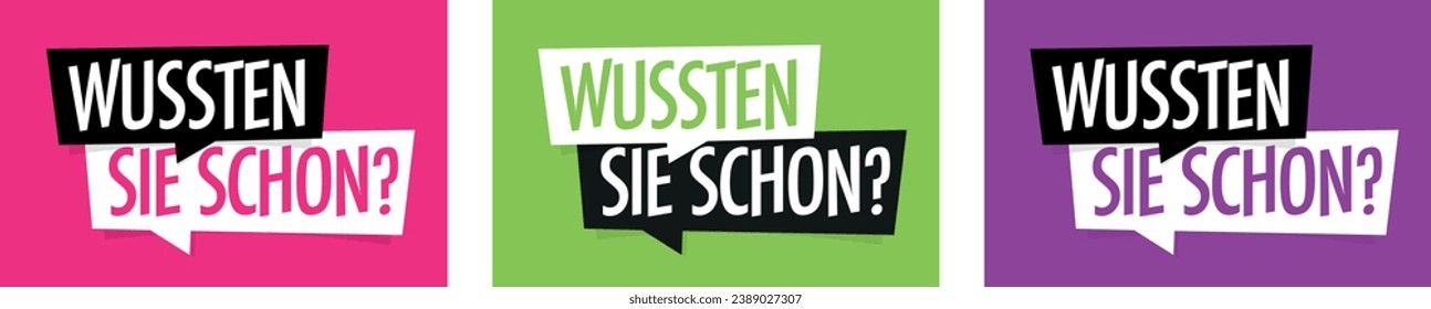 Wussten sie schon?, did you know in German