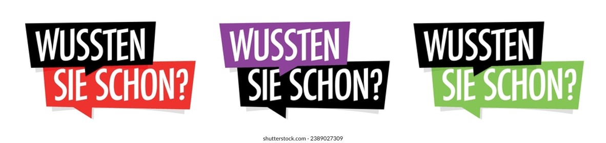 Wussten sie schon?, did you know in German