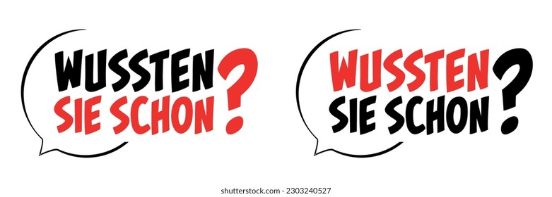 Wussten sie schon?, do you know? in German language