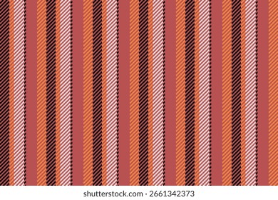 Wutfit pattern background textile, patterned vector lines seamless. Ptaly vertical stripe fabric texture in red and orange colors palette.