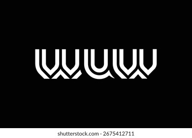 Diseño de logotipo de carta moderno único creativo de WUW. Diseño elegante del logotipo del monograma con los Elementos decorativos y la tipografía