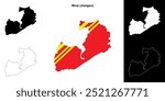 Wuxi blank outline map set