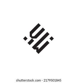 WV abstract geometric concept logo in high quality professional design that will be best for street style