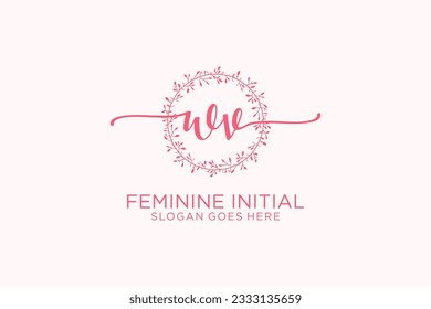 WV Beauty-Monogramm und elegante Logo Design Handschrift-Logo der ersten Signatur, Hochzeit, Mode, Blumen und botanisch mit kreativen Vorlage.