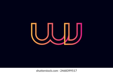WV Creative And Modern WV Logo. Initial Letter WV Logo Design on Black Background.