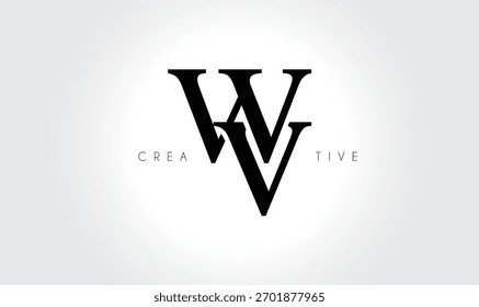 WV  Elegant Serif Monogram Logo – Luxury Lowercase Typographic Lettermark for Modern Branding