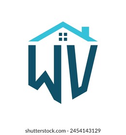 Plantilla de diseño de logotipo de la casa WV. Letra WV Logo para Bienes Raíces, Construcción o cualquier negocio relacionado con la casa