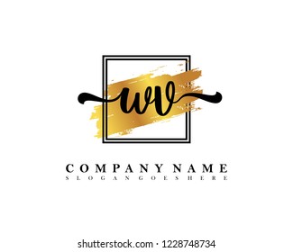 WV Initial handwriting logo concept