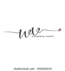 WV Initial Handwriting logo luxury vector beauty