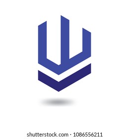 WV Initial hexagonal logo vector 