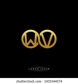 WV initial letter linked circle capital monogram logo modern template