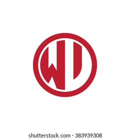 WV initial letters circle business logo red