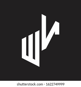 WV Initial Letters logo monogram with up to down style