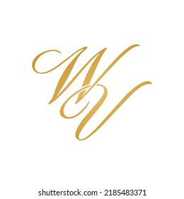 WV initial logo design vector stock