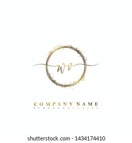 WV Initial luxury handwriting logo vector