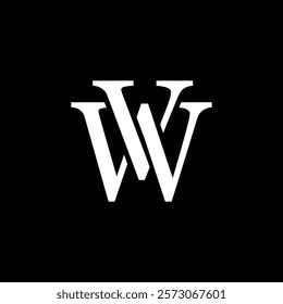 WV letter logo concept isolated on white background. VW Logo