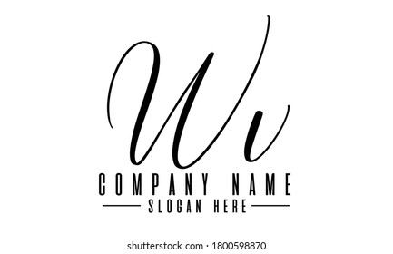 Wv letter logo design, initial Wv logo design template