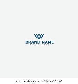 Vector de plantillas de diseño de logotipo de carta WV
