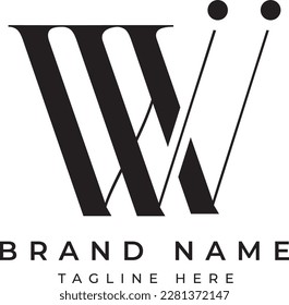 Vector de diseño de logotipo de carta WV