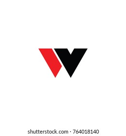wv letter logo vector
