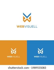 Logo für WV-Buchstaben und Web-visuelles Logo