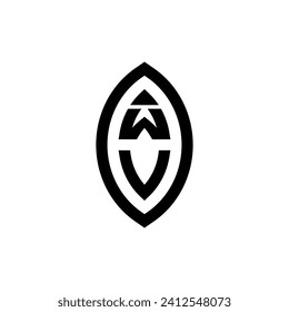 Monograma geométrico de línea WV con diseño profesional de alta calidad que se imprimirá bien
