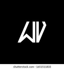 Abstraktes WV-Logo einzeln auf schwarzem Hintergrund