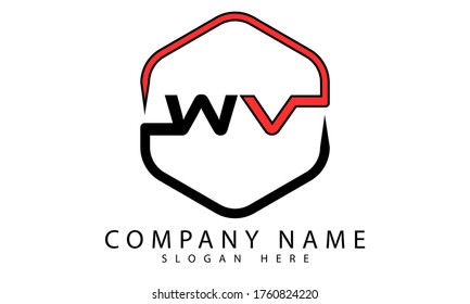 WV Logo Icon Design Element. initial letter logo