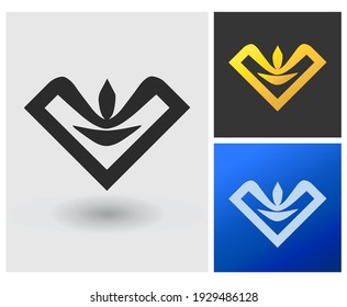 WV logo initial letter with candle shape