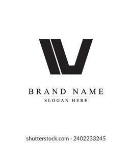 Diseño de la letra del logo de WV sobre fondo blanco. concepto de letra de logotipo monograma Diseño del logotipo del icono IV. diseño de iconos de letras elegantes y profesionales sobre fondo blanco. IV	
