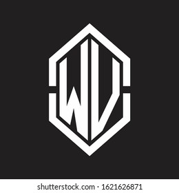 Wv Logo Monogram Hexagon Shape Outline Stock Vector (Royalty Free ...