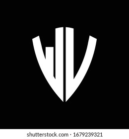 WV logo monogram with shield shape design template