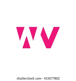 WV Logo. Vector Graphic Branding Letter Element. White Background